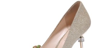MOLECOLE Women's Dress Pumps Rhinestone Pointed Toe Slip On Elegant Wedding Evening Party Heels